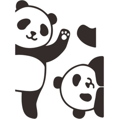 Autocollant Interrupteur Panda - PVC Haute Résistance - Pour Interrupteurs Réfrigérateurs Miroirs Portes Verre - 1 Pièce
