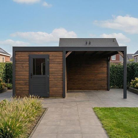 Abri de jardin en bois Nexa 5.06x3.09m - 15.64m2 - Ep. 28mm - Traité (1/4)