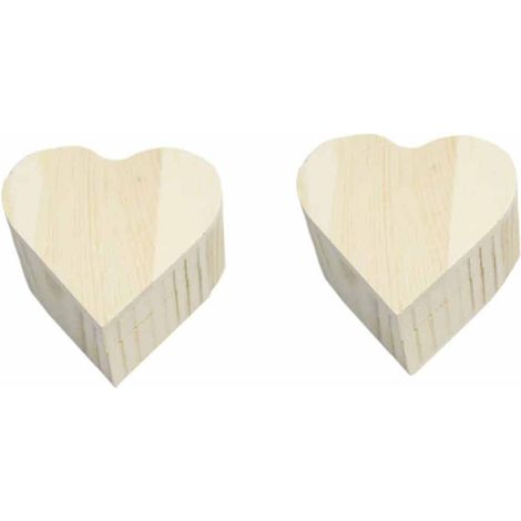 Scatole in Legno per decoupage a Forma di Cuore 2 pezzi Scatola portagioie Gioielli confanetto da Decorare (1/5)