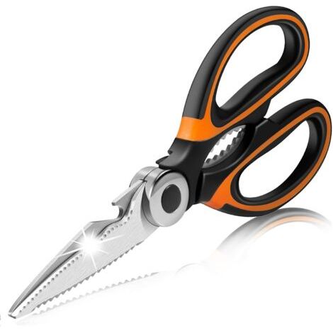 Robust Kitchen Tools, Professional Sharp Stainless Steel Multi-Purpose Kitchen Knife with Blade Cover for Chicken, Fish, Meat, Vegetables, Herbs, Bones, Nuts (1/4)