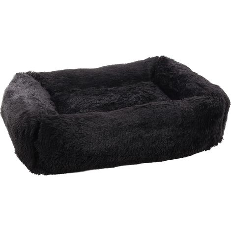 Lit Noir pour Chien Chat - Panier pour Chien Chat - 100x80x22cm - Lavable - Fond Anti-dérapant - Housse Amovible Lieu de Couchage Doux et Confortable (1/3)