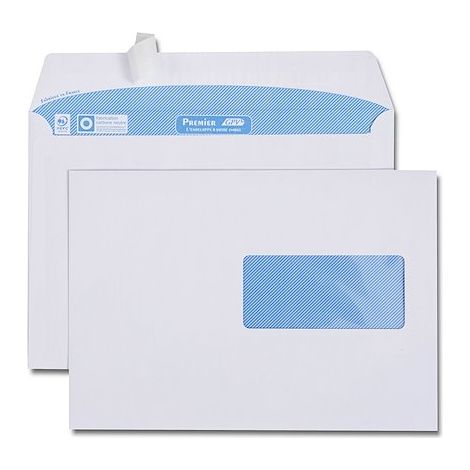 Enveloppe blanche 162 x 229 (C5) 90g avec fenêtre 45 x 100mm - Boite de 500 (1/2)