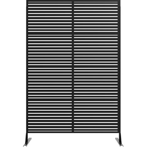 Clôture décorative extérieurérieure en métal – Ecran d'intimité autoportant, anti-rouille, design volutes et géométrique – Installation facile – Noir – 72'' – Long Clauses, black (1/5)