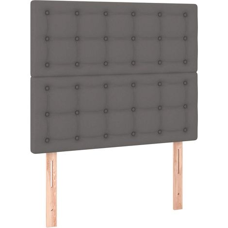 Maison Exclusive - Cabecero de cama gris 100x5x118/128 cm piel si (1/5)