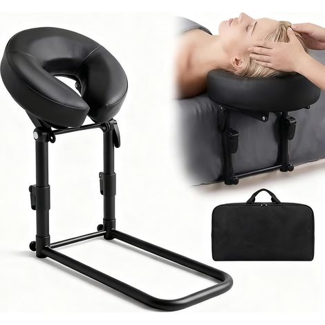 Appui-tête de massage pour lit, berceau de visage de massage réglable, Kit de massage de haut de matelas à la maison, Fixation de table de spa et de salon à la maison, oreiller en bas parfait, noir