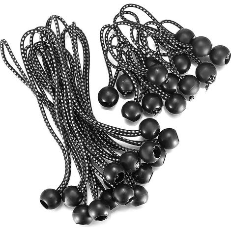30 elastische Kordeln mit Kugeln, wasserdichte Stoffkugeln, multifunktionale elastische Bänder für Wander- und Campingzubehör (1/4)
