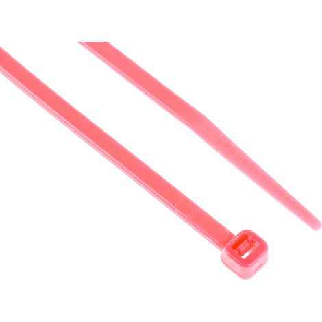 Serre-câble RS PRO Rose en Nylon 66, 203mm x 3,6 mm ( Prix pour Sachet de 100 )