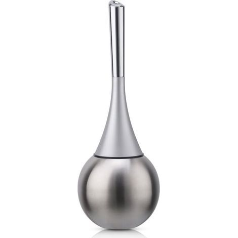 Porte Brosse Toilettes sur Pied en Acier Inoxydable Finition Brossé Poli avec Brosse WC Argenté (1/4)
