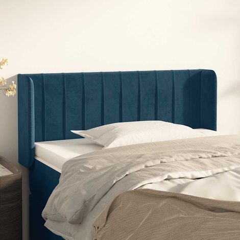 Tête de lit avec oreilles Style Classique Armoire de lit - Bleu foncé 93x16x78/88 cm Velours BV853683 - BonneVie (1/5)