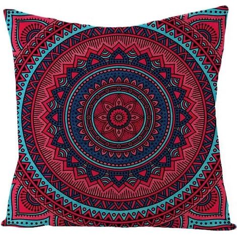 Taie D'oreiller - Coton Lin - Double Face - Pour Canapé Fauteuil Lit Voiture Intérieur Extérieur - 40x40 cm (1/5)