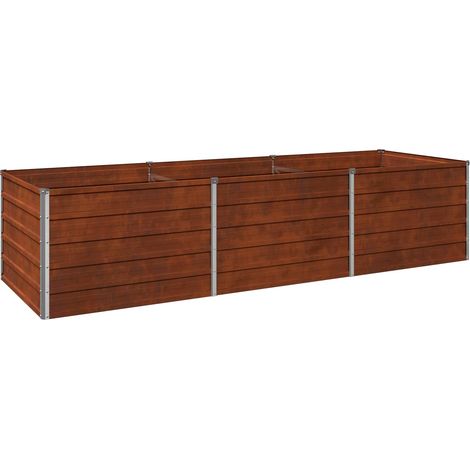 vidaXL Cama de Jardín Elevada Oxidado 240 x 80 x 55 cm cartón (1/2)