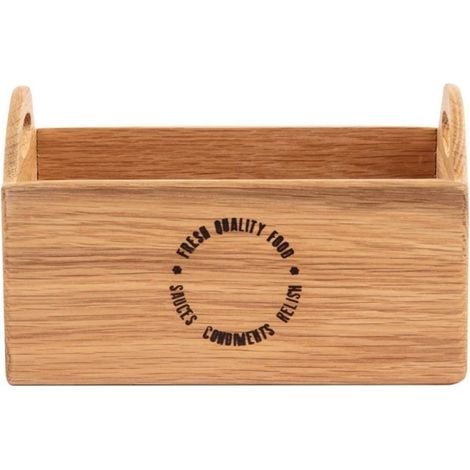 Porte-condiments en chêne avec inscription 230mm - Ref CN517 - Olympia (1/4)