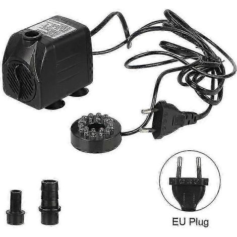 Pompe de fontaine submersible ultra-silencieuse avec cordon d'alimentation et 12 lumières LED, 15 watts. (1/5)
