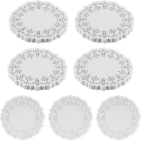 Napperons en papier dentelle, 100 pièces, sets de table ronds décoratifs de 11,5 cm, doublures pour gâteaux, desserts et pâtisseries (1/5)