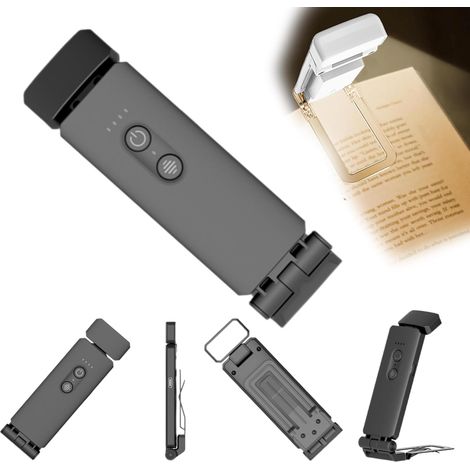 Lampe de lecture 1 pièce, lampe de lecture avec aide au sommeil et minuterie, lampe Rechargeable USB (noire) (1/5)