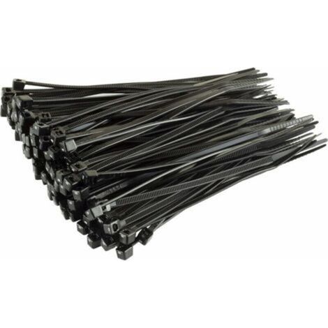 250pcs Colliers de serrage en plastique petits, colliers de serrage noirs ，Série 5, longueur 350 mm
