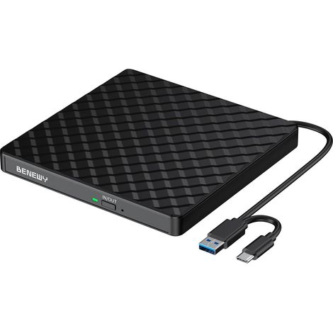 Graveur Cd Dvd Usb 3 0 Type C Pour Ordinateur Portable Et Desktop - 1 Pièce (1/5)