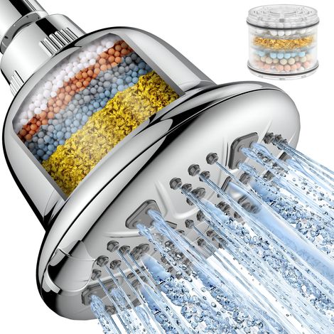 Pommeau de douche filtrant haute pression – adoucisseur d'eau dure pour salle de bain, pommeau de pluie éliminant le chlore et les métaux lourds (1/5)