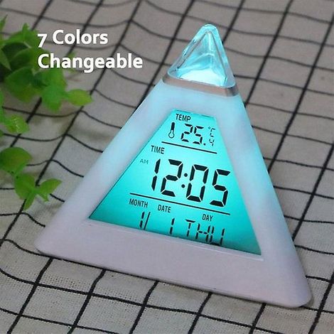 Réveil numérique LED avec fonction snooze et veilleuse 7 couleurs pour chambre d'enfant. (1/5)