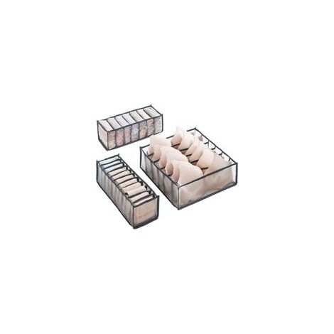 3-teiliger Schubladenorganizer, faltbare Aufbewahrungsbox für Unterwäsche, BHs, Slips, Socken - Crezuo (1/4)