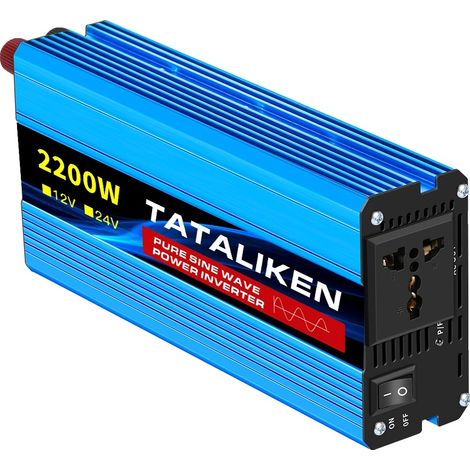 Onduleur à onde sinusoïdale pure, 12V à 220V, puissance nominale de 1500W, 12V2200W 220V (1/2)