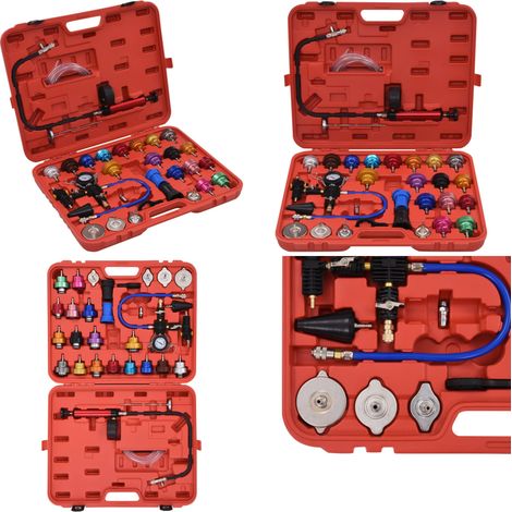 Testeur de pression pour refroidissement et bouchon 28 pcs - Outil De Diagnostic Automobile - Testeur De Pression De Refroidissement - Kit De Réparation De Voiture - Outils De Mécanique - Entretien Du (1/5)