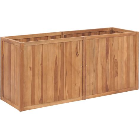Fioriera rialzata per aiuola patio giardino 150 x 50 x 70 cm legno massello di teak marrone 020039365