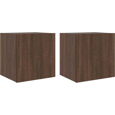 Maison Exclusive - TV-Wandschränke mit LED-Leuchten 2 Stk. Braun (1/5)
