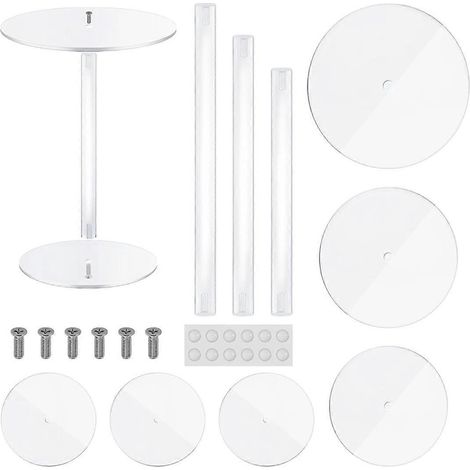 3-teiliges Set runde Kuchenständer aus transparentem Acryl für Desserttische (1/5)
