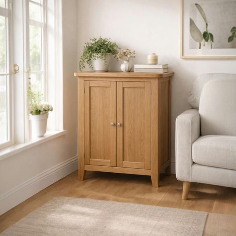 Petit meuble de rangement en chêne 2 portes VALMONT (1/5)