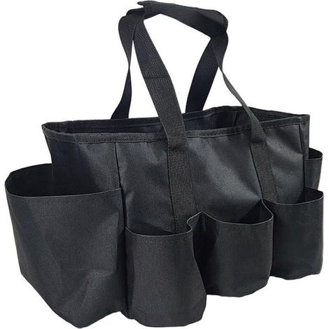 Sac fourre-tout en tissu Oxford pour outils de jardinage avec poignée et sangle, panier de rangement robuste 600D pour le nettoyage, sac de rangement portable robuste avec plusieurs poches (1/5)