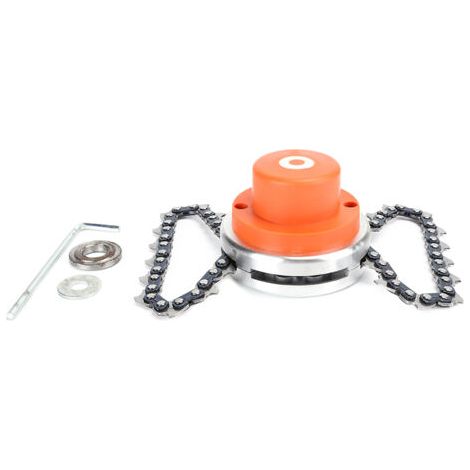 Universal lawnmower accessory: 25 mm/16 mm nylon cutting head with large orange pads