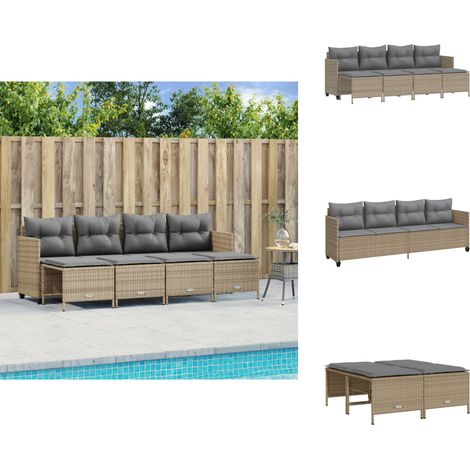 Salon de jardin avec coussins 5 pcs beige résine tressée - Salon De Jardin - Mobilier De Jardin - Salon Extérieur - Ensemble De Canapés - Canapé D'extérieur (1/5)