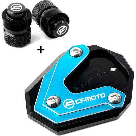 (A Set-Sky Black) Compatible avec les motos CFMOTO 650MT, 800MT, 650TR-G et 650 TR-G TRG. Bouchons de valve de pneu CNC, béquille latérale, extension de béquille pour 650 MT et 800 MT maxpower. (1/4)