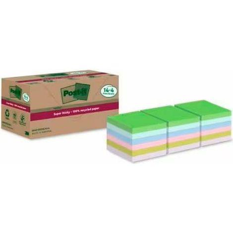 Post-It 7100284782 nota autoadhesiva Plaza Azul, Verde, Rosa, Púrpura 70 hojas Autoadhesivo (1/2)