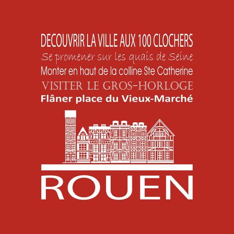 Tableau sur toile Rouen rouge 30x30 cm - Impression sur Toile Murale Décorative - Image imprimée en HD sur Toile - Toile sur Châssis en Bois FSC - Fabriqué en France (1/4)