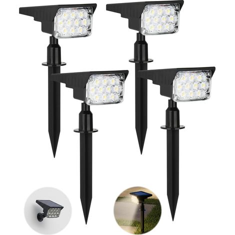 4PCS Lampe Solaire Extérieur avec Détecteur de Mouvement, 40LED 6000K, 3 Modes, Lumiere Solaire Exterieur2 Modes d’Installation,IP44 Étanche pour Allée, Pelouse, Terrasse, Fonction Crépuscule à l'Aube (1/5)