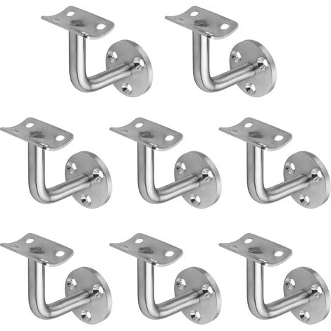 Lot de 8 Support de Main Courante d'Escalier en Acier Inoxydable Supports de Rampe d'Escalier Support de Fixation Murale anti-corrosion pour escaliers (1/4)