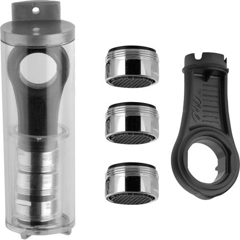 SET 3x perlateur ANTITALC, filetage extérieur M24x1 et clé, chromé