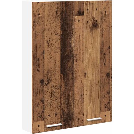 Armadio moderno a muro con ampio spazio contenitivo 60 x 31 x 80 cm legno composito finitura legno anticato 020053319
