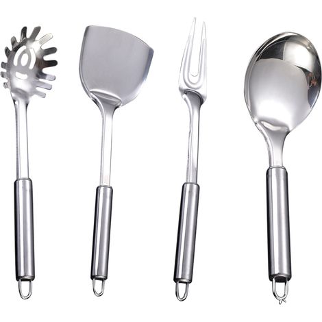 Ustensiles De Cuisine En Acier Inoxydable - Lot De 4 Pièces - Pour Cuisine Maison Restaurant Hôtel - Usage Intérieur (1/5)