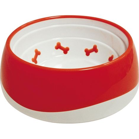 Set 3 ciotole in plastica TPR con interno graduato e base antiscivolo modello Bone per cani e gatti: 3 ciotole azzurro 550 ml