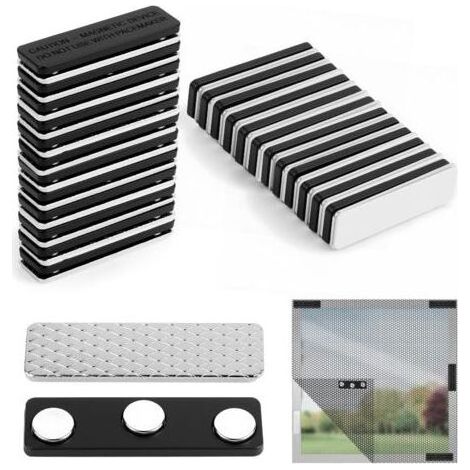 24PCS Moustiquaires de Fenêtres Clips Magnétiques, Aimants pour Moustiquaire Fenetre Clips, Fenêtre Aimant Puissant Autocollant Clips de Fixation d'écran, Pas Perçage ou Serrage Requis (1/5)