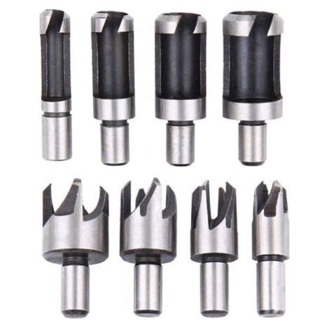 8pcs Carbon Steel Round Shank Wood Countersink and Taper Drill Bits for Woodworking 6mm/10mm/13mm/16mm (1/5)