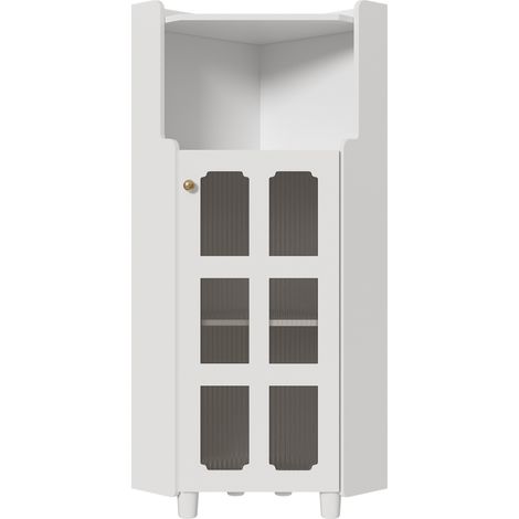 Armadio angolare bianco in MDF con LED e controllo via app (1/5)