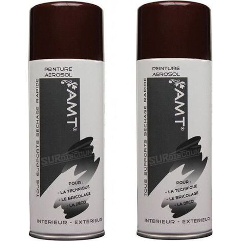 Bombe de Peinture - AMT - Chocolat - 330ml - Lot de 2 - Acrylique Intérieur/Extérieur (1/2)