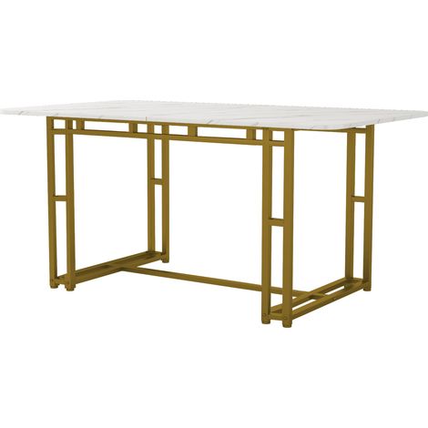Set tavolo da pranzo 120x70 cm con 4 sedie grigie in velluto e MDF, gambe in metallo dorato (1/5)