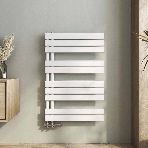 Heilmetz Handtuchheizkörper Weiß Badheizkorper 600x899mm Flach Design Handtuchwarmwasser Seitenanschluss (1/5)
