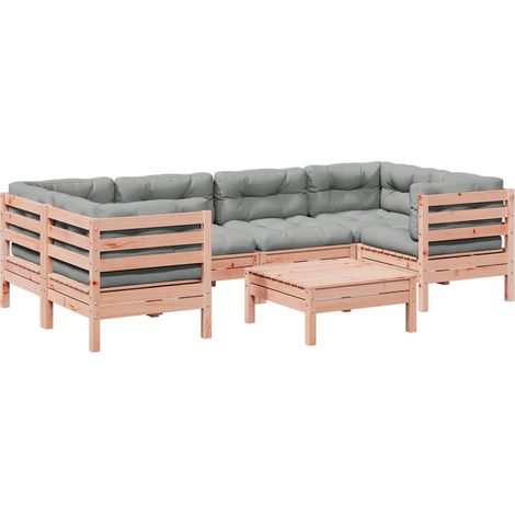 Maison Exclusive - Set Divani Giardino 7 pz Cuscini Legno Massello Abete Douglas (1/5)