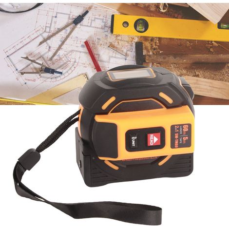 Télémètre laser portatif, mètre ruban électronique de haute précision, mètre de 60 mètres (1/5)